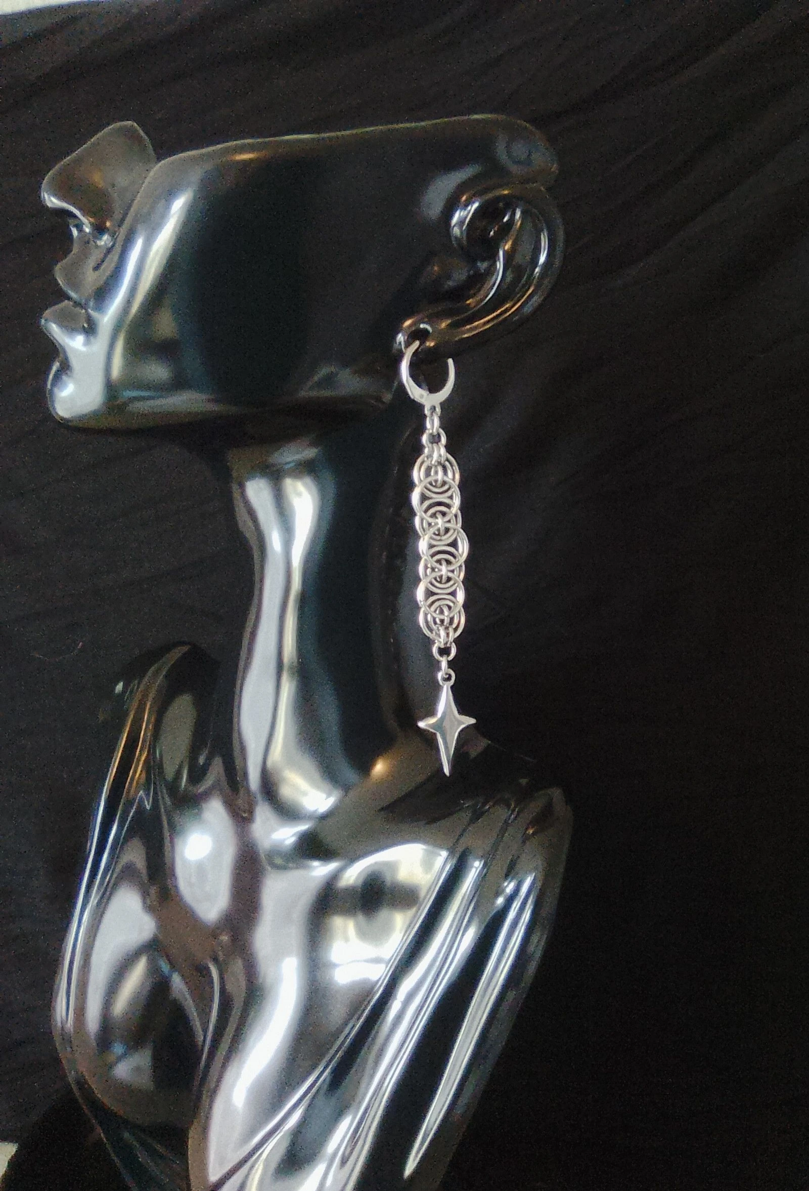 Boucles d'oreilles chainmail celtique 